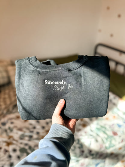 Custom Embroidered Flower Crewneck