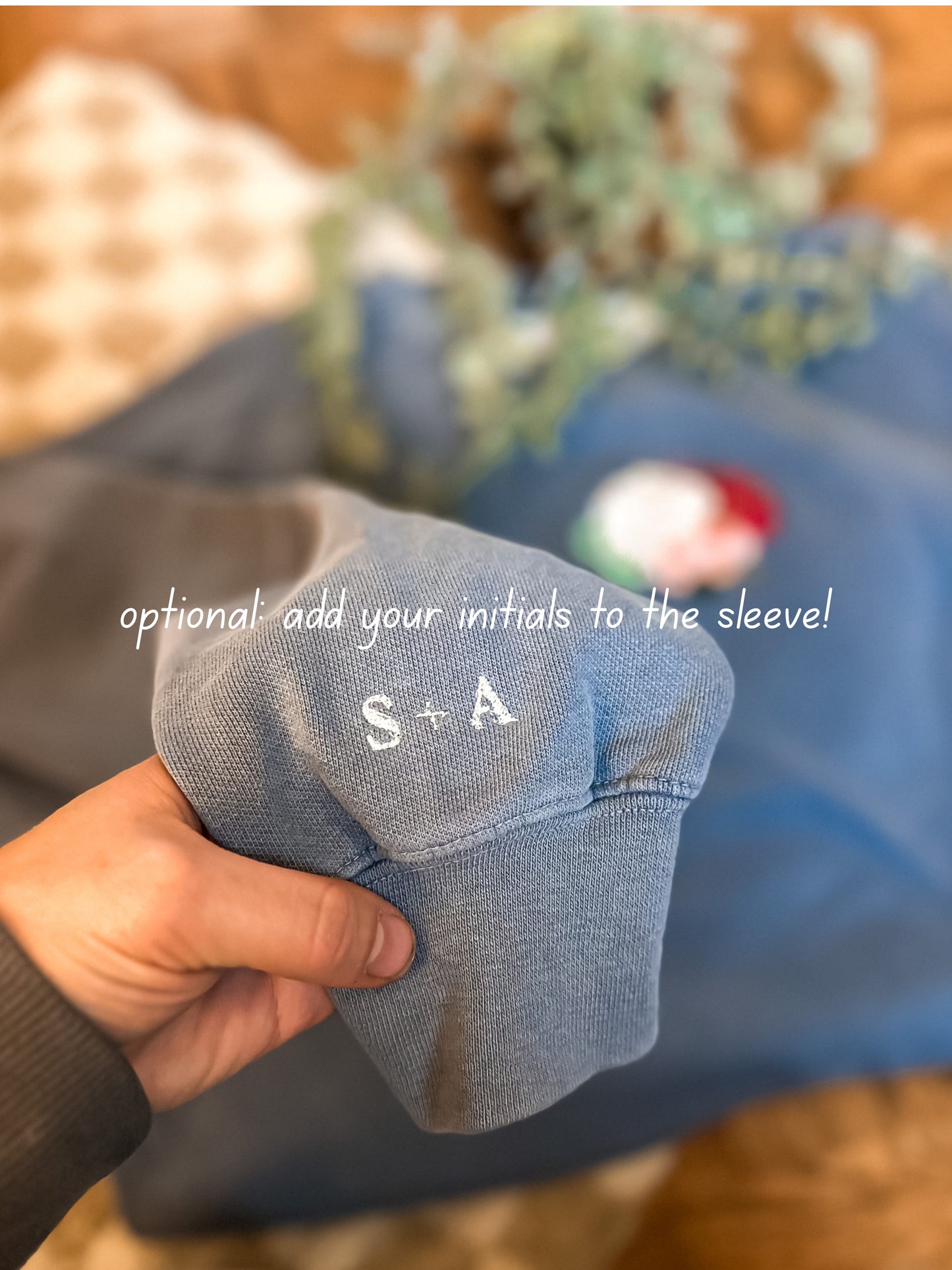 Custom Embroidered Flower Crewneck