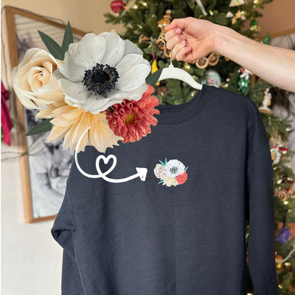 Custom Embroidered Flower Crewneck