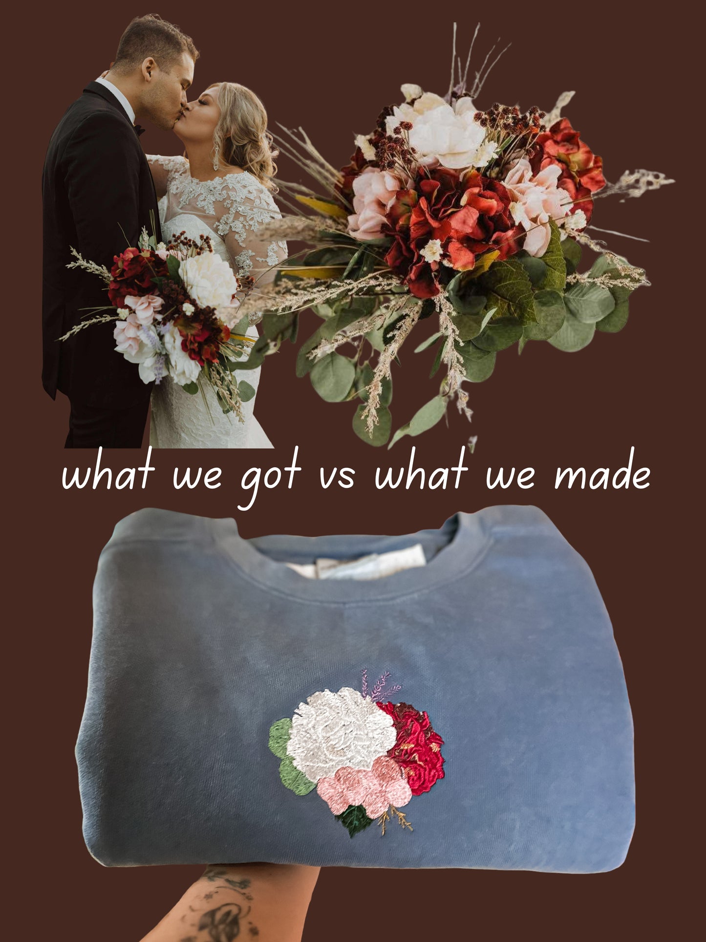 Custom Embroidered Flower Crewneck