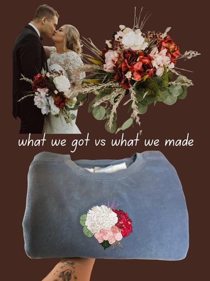 Custom Embroidered Flower Crewneck